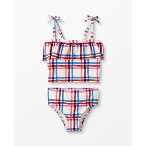 Hanna Andersson Plaid Ruffle Tie Detail Tankini Top Girl’s 12